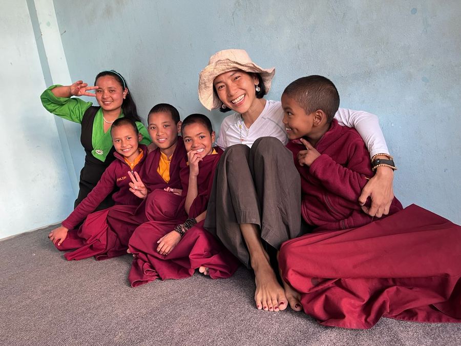 Community members smiling together outdoors