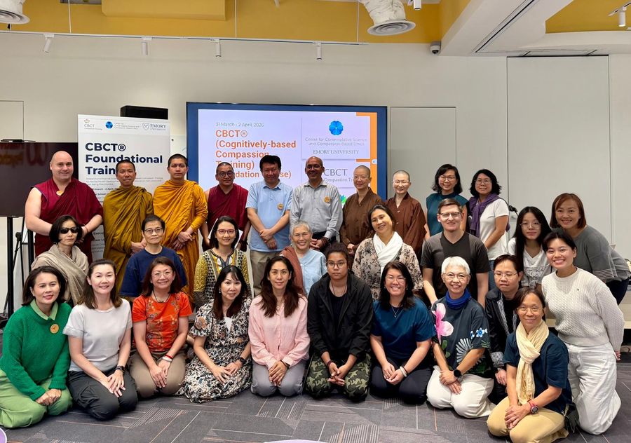 Group photo from a CBCT Foundational Training workshop with monks, educators and staff